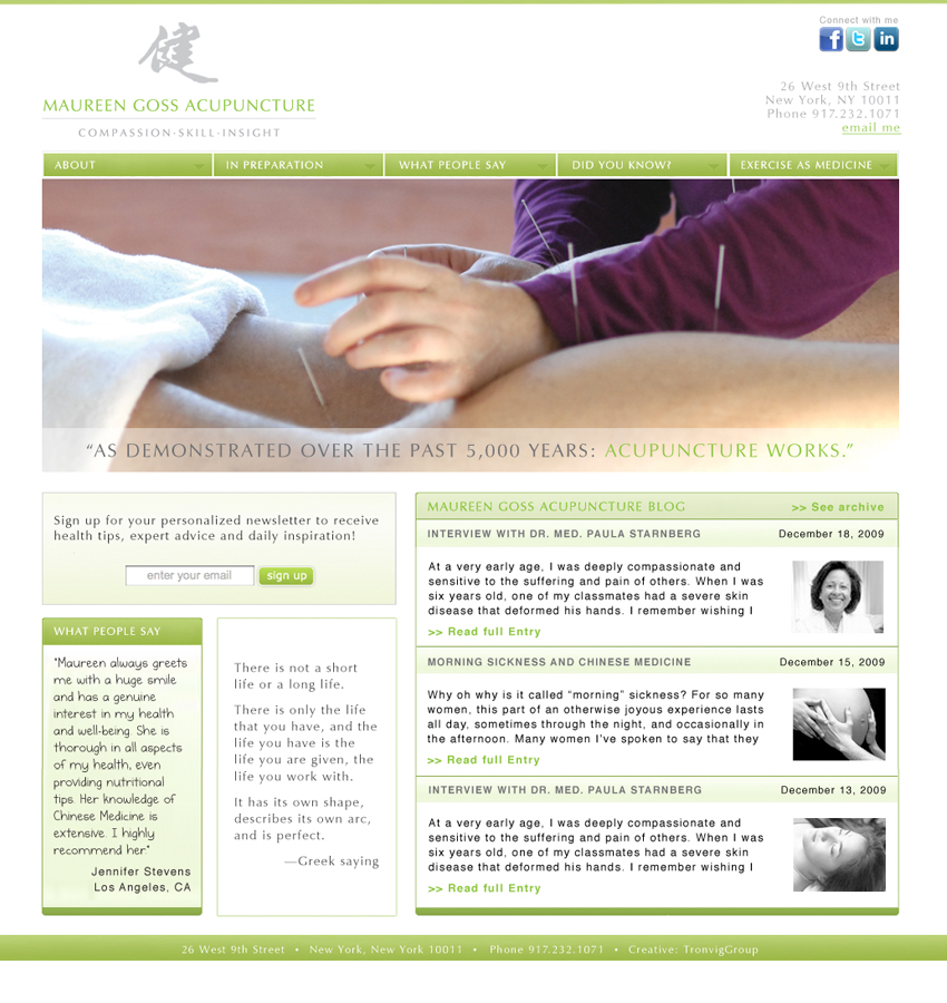 Maureen Goss Acupuncture Website & Collateral
