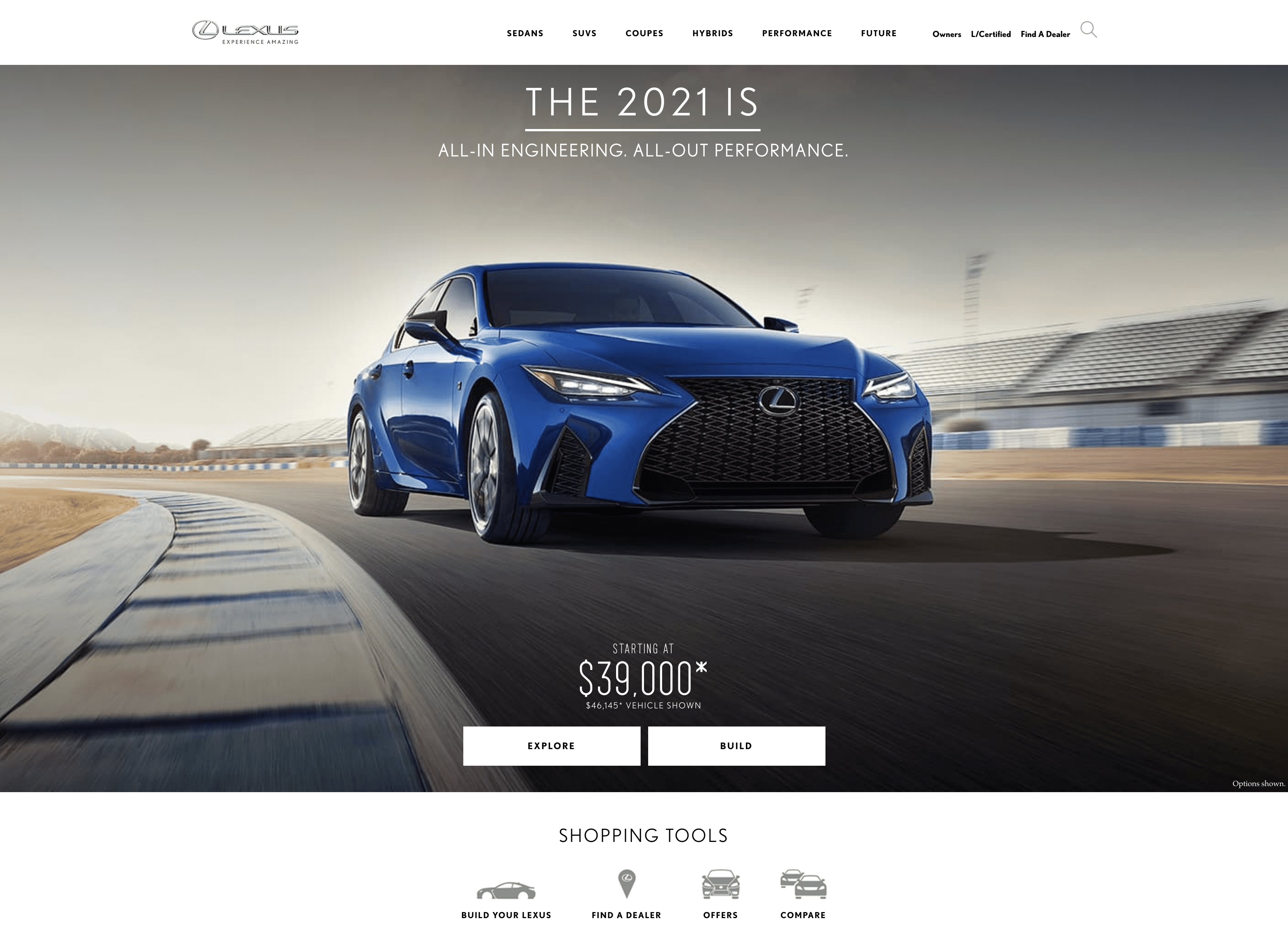 Lexus website