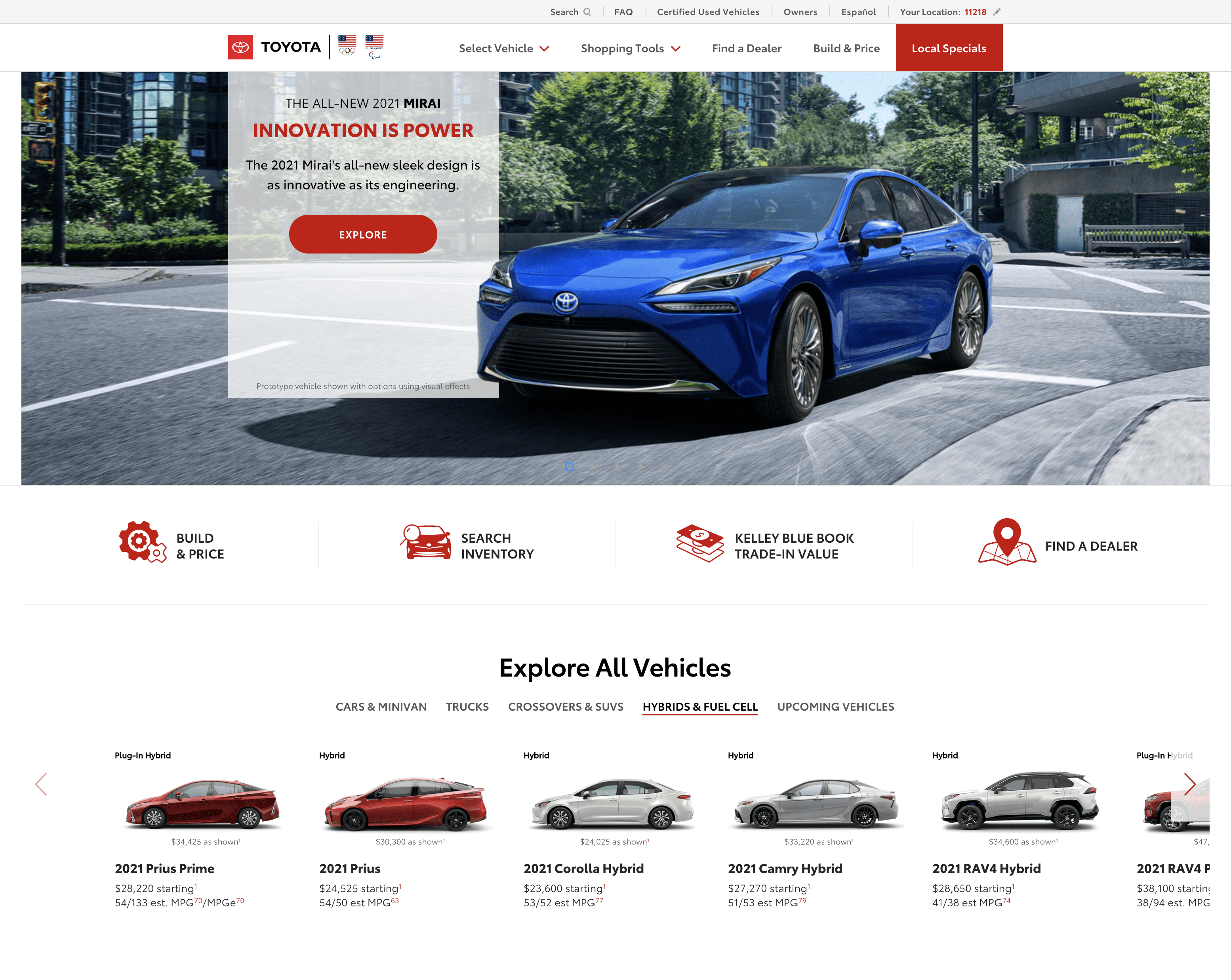 Toyota website