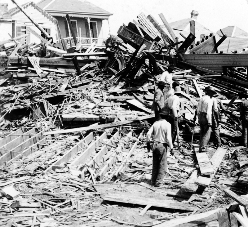 Body in the ruins Galveston hurricane 