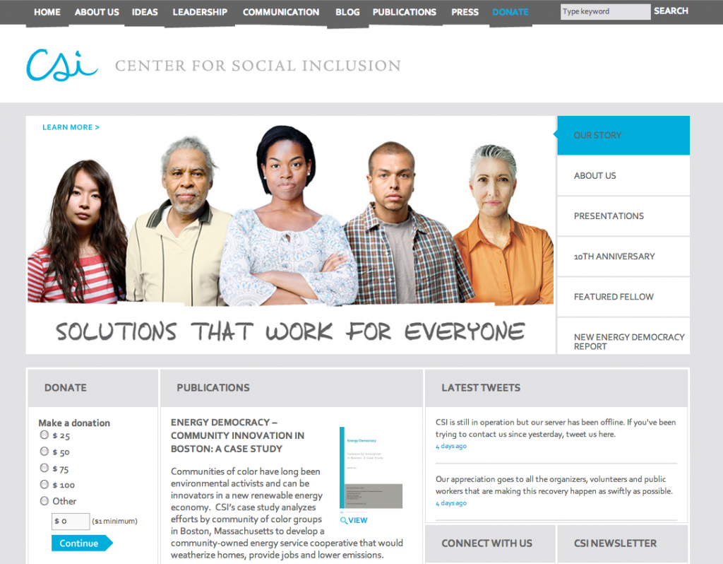 Center for Social Inclusion Website Refresh