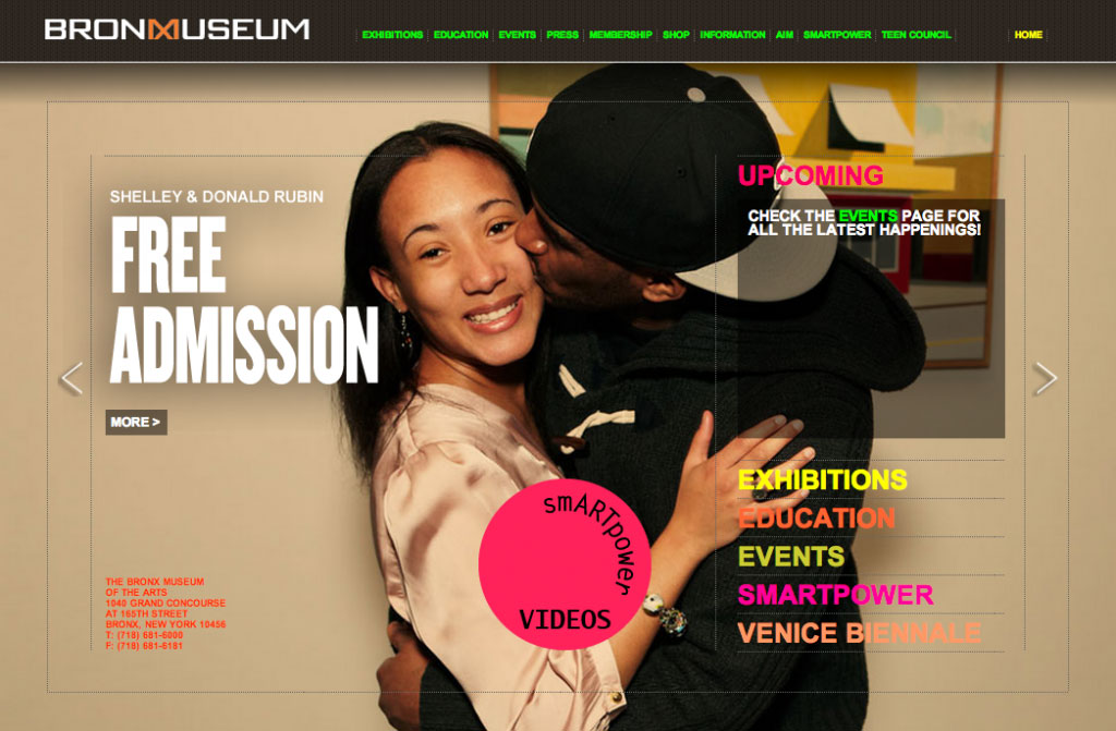 Marketing of the Bronx Museum, website design