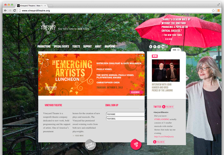 Vineyard Theatre Website, Tronvig Group