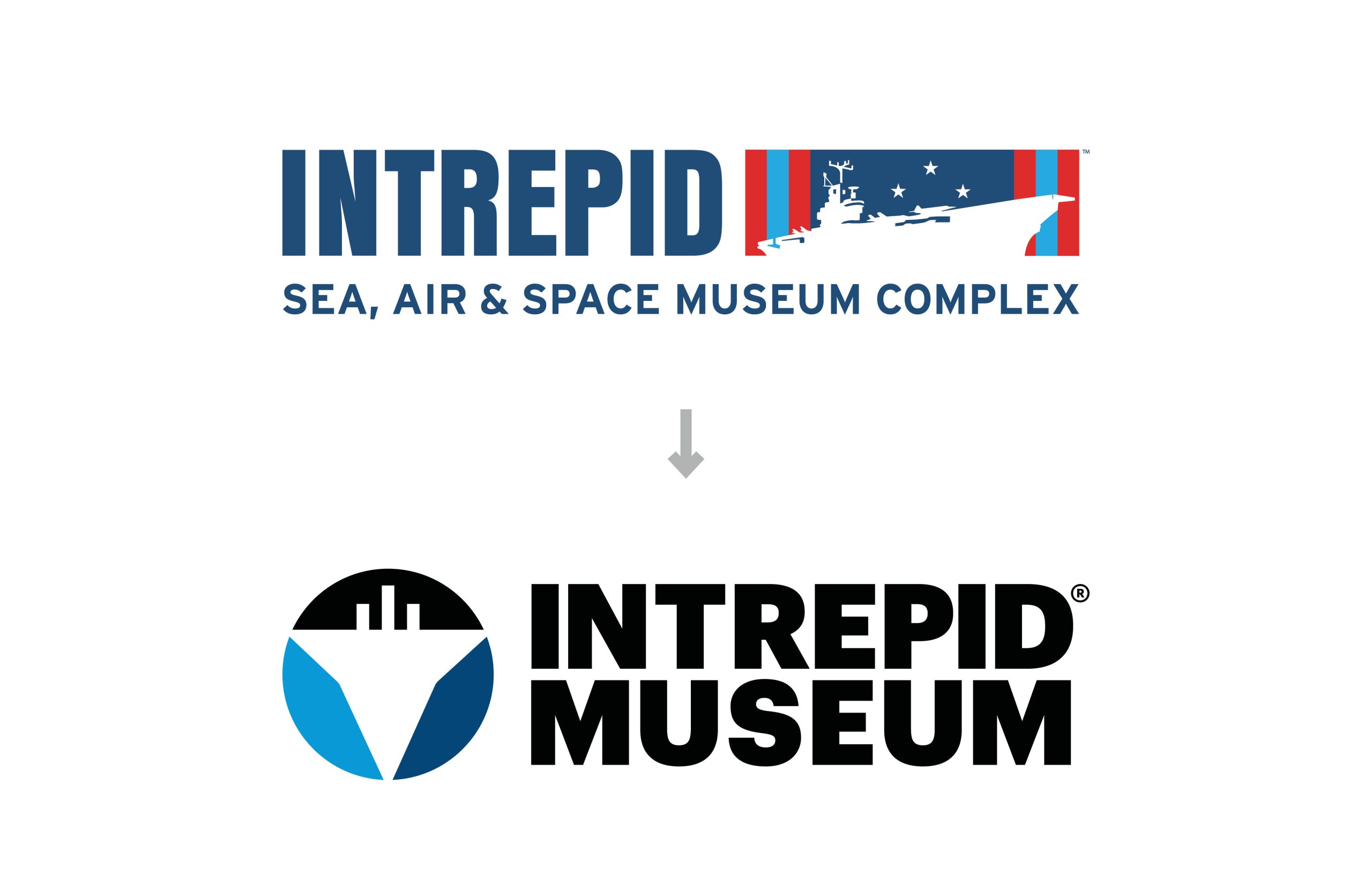 Intrepid Museum Rebrand before after
