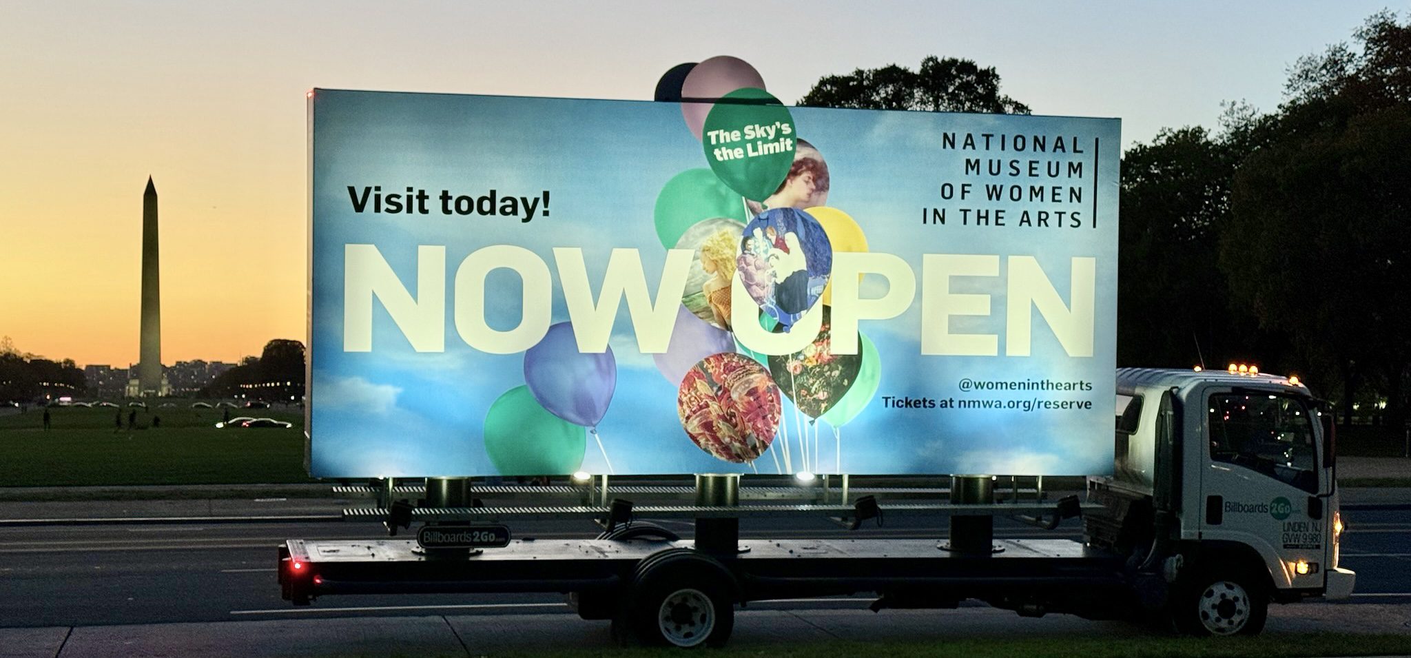 National Museum of Women in the Arts' Reopening Advertising Campaign mobile billboard